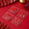 8Pcs Chinese Style Self-adhesive Hooks Drill-Free Installation Festive Decor Hooks Red Lanterns Chinese Knots Hooks for Spring Festival Home