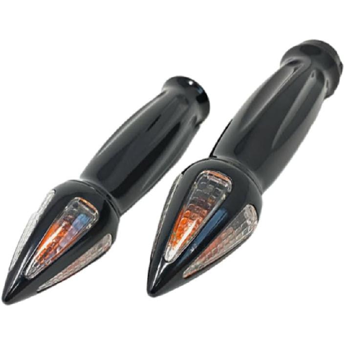 

Riloer Motorcycle Grips Non Slip Thruster Grip with Amber Turn Signal Chrome, Universal Grips for Dirt Pit Bike Motorcycle, 25mm/1 inch Motorcycle чёрный