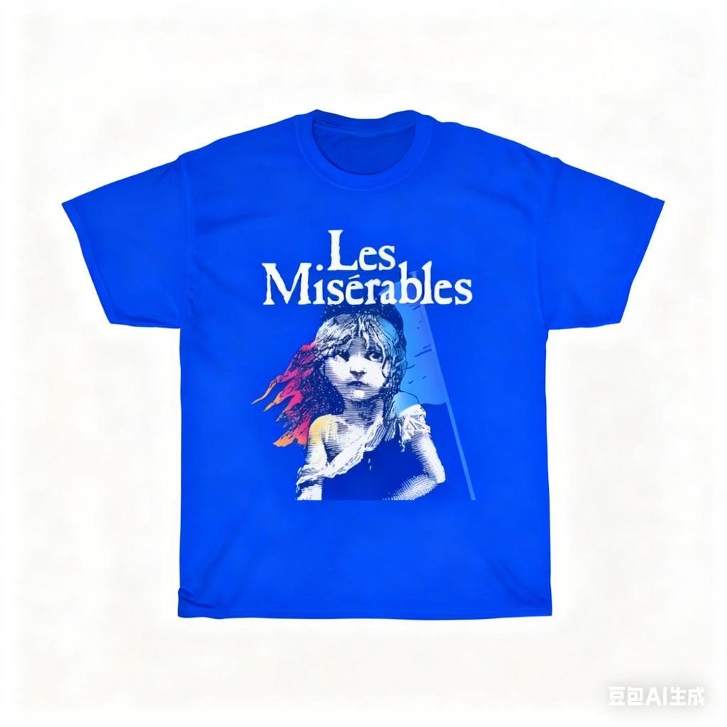 Les Miserables Broadway Musical Show Men's Black T-Shirt Clothing Graphic Short Sleeve Shirt Men Women All-Season