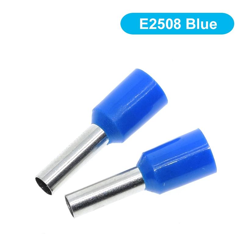 100pcs E0508 E2508 Tubular Wire Cold Pressure Connector Electrical Cable Crimps Wire Ferrules 22AWG Wire VE0508 VE2508