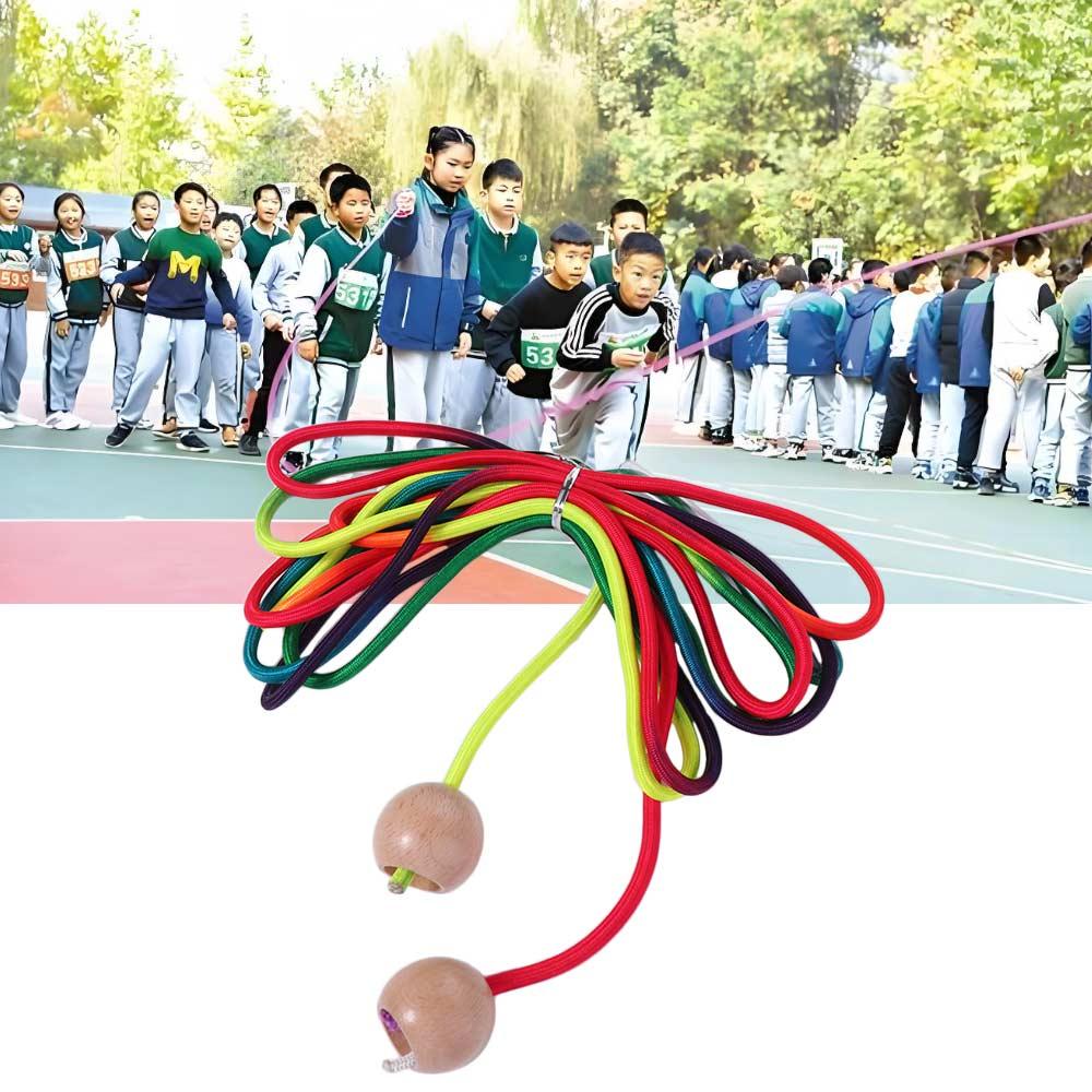 Anti-Slip Rainbow Long Rope Ball Handle 5m Jump Rope Group Skipping Rope  Fitness Equipment