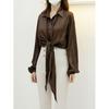Style Latte Women 2way Scarf Wrap Collar Shirt Blouse