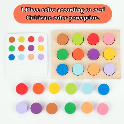 Montessori Farbe Pfeil Richtung Brettspiel Kinder Spielzeug Holz Sorter Eltern-Kind Interaktives Denktraining Puzzlespiel