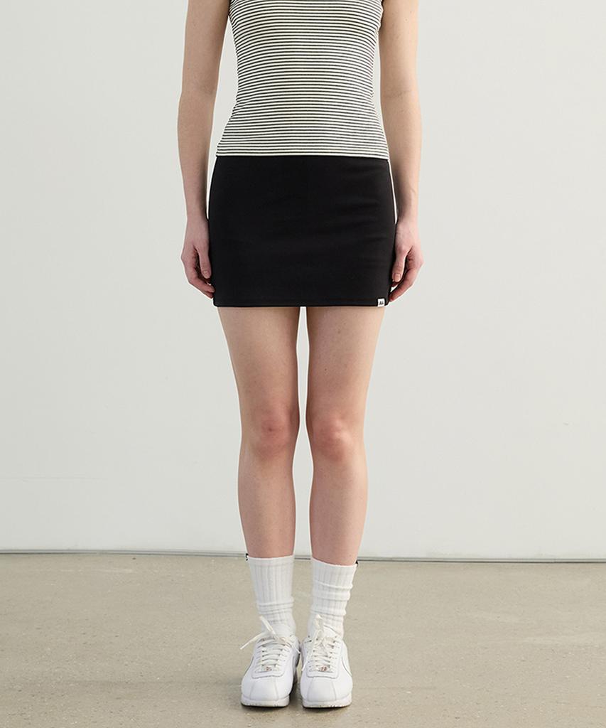 AVAM HOME Jersey Banding Mini Skirt Black