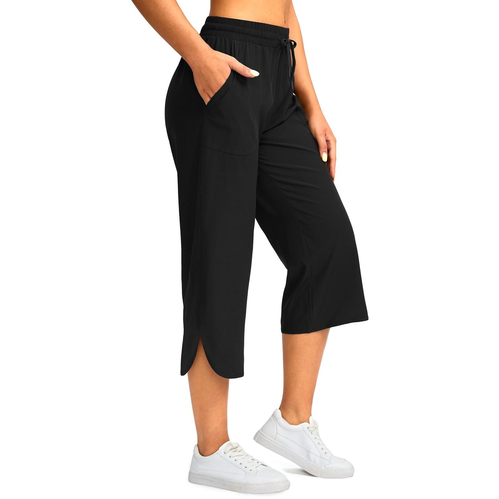 

Женские повседневные свободные пляжные леггинсы с карманами M чёрный