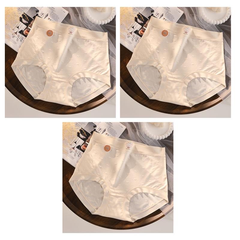 3 PCS Women's Underwear Breathable Seamless Briefs High Waist Panties Ladies Undergarments