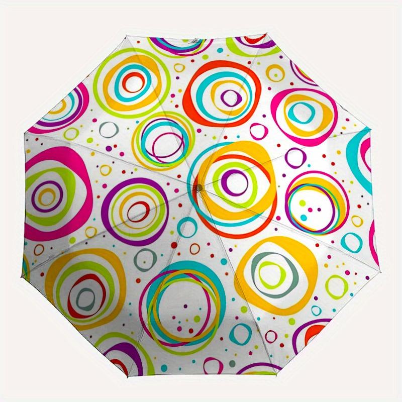 

1pc Colorful Circles Automatic Open/Close Umbrella, Portable Folding umbrella for Everyday Use yy250826071
