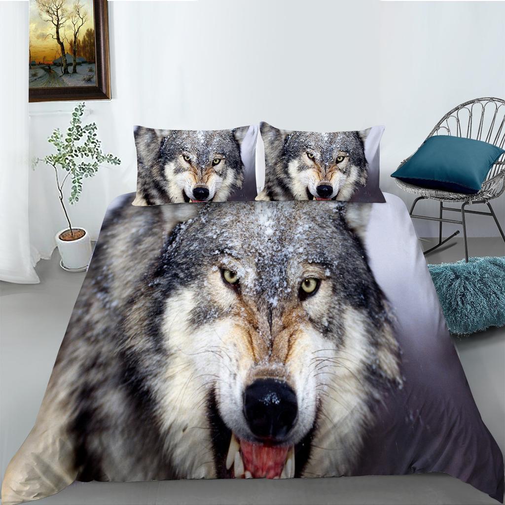 Shopify Bedding Two Or Three-Piece Set Polyester Wolf Series Digital Printing