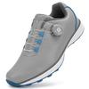 Men's Waterproof Breathable Golf Shoes with Fixed Spikes and Buttons