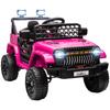 Mașinuță Electrică pentru Copii 12V, Mașinuță Electrică pentru Copii cu Telecomandă 2.4 GHz, 2 Motoare, Claxon, LED, Muzică, pentru 3-8 Ani, Roz