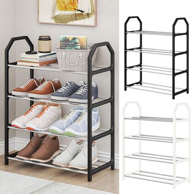 Étagère à chaussures à 4 niveaux Organisateur de rangement polyvalent Grande capacité Construction robuste Installation simple Étagère à chaussures pour entrée Chambre