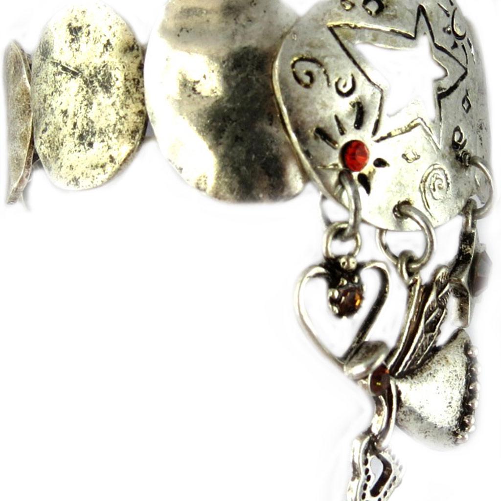 Les Trésors De Lily [F7966] - Orange Silvery 'Cunégonde' Designer Bracelet