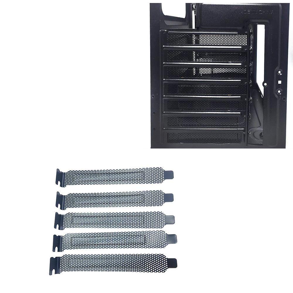 5x Black Mesh Hard Steel PCI Slot Covers Bracket Dust Filter Blanking Plate Kit