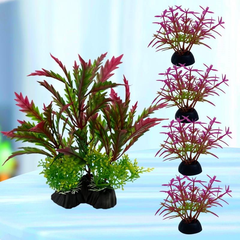 

5PCS Artificial Aquatic Plant Mixed color Aquarium Artificial Plastic Plants Decor -Fish Tank DIY Accessories
