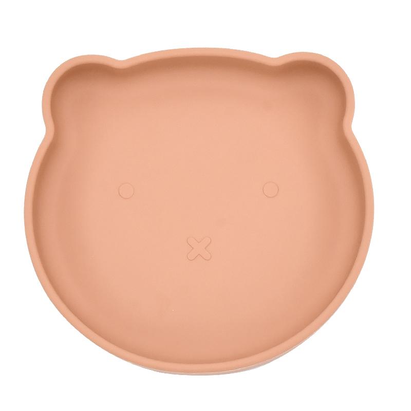 Baby-Silikon-Speiseteller mit Saugnapf, Bärenform, Babyfütterung, Geschirr, Küche, Kinder, Trainingsgeschirr, Teller, Schüssel, BPA-frei