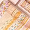 10 Rolls/Set Gold Vintage Scrapbooking Tape 3m Kawaii Masking Tape Vintage Floral Decorative Adhesive Sticker Scrapbooking Diary