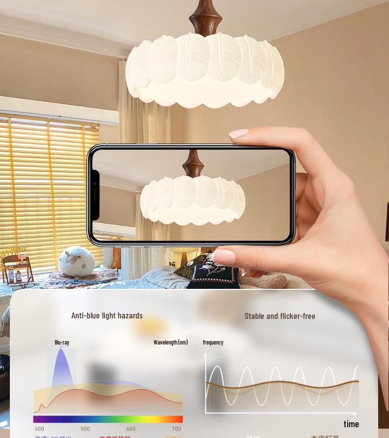 French Cream and Chinese Style Chandelier: Warm, Eye-Protective Light for Bedroom, Study, or Retro Dining Room