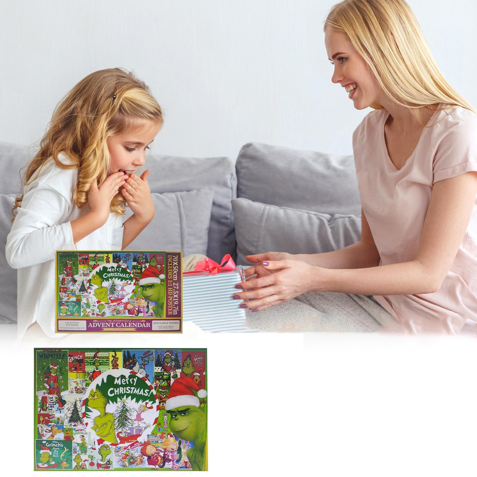 

Адвент-календарь, Рождественские пазлы для детей и взрослых, 24-дневный календарь обратного отсчета для мальчиков и девочек, 24 коробки рождественского пазла по 1000 деталей One Size