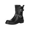 Classic Knight Boots Martin Boots Short Solid Color Belt Buckle Boots Leather Boots Retro Large Size 34-47