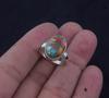 Oyster Copper Turquoise Oval Gemstone Ring Solid 925 Sterling Silver Ring Handmade Boho Ring