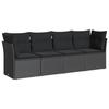 VidaXL Garden Lounge Set 4 Pcs with Cushions Black Braided Resin 3217225