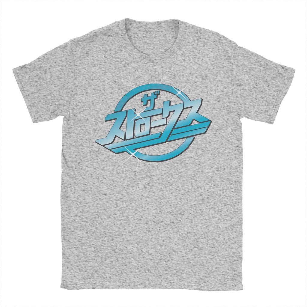 The Strokes Band T Shirts for Men Pure Cotton Funny TShirts Round Neck Tees Short Sleeve Clothing Printing