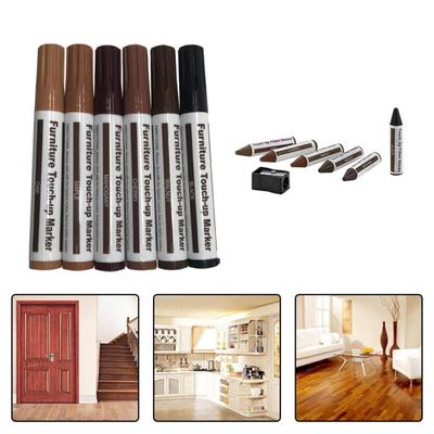 6Pcs Wood Grain Furniture Floor Repair Scratch Restore Paint Touch-up Pen Kit