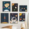 Rocket Poster Baby Nursery Decor Adventure Space Astronaut Minimalist Wall Art Print Canvas Painting for Living Room Home Decor