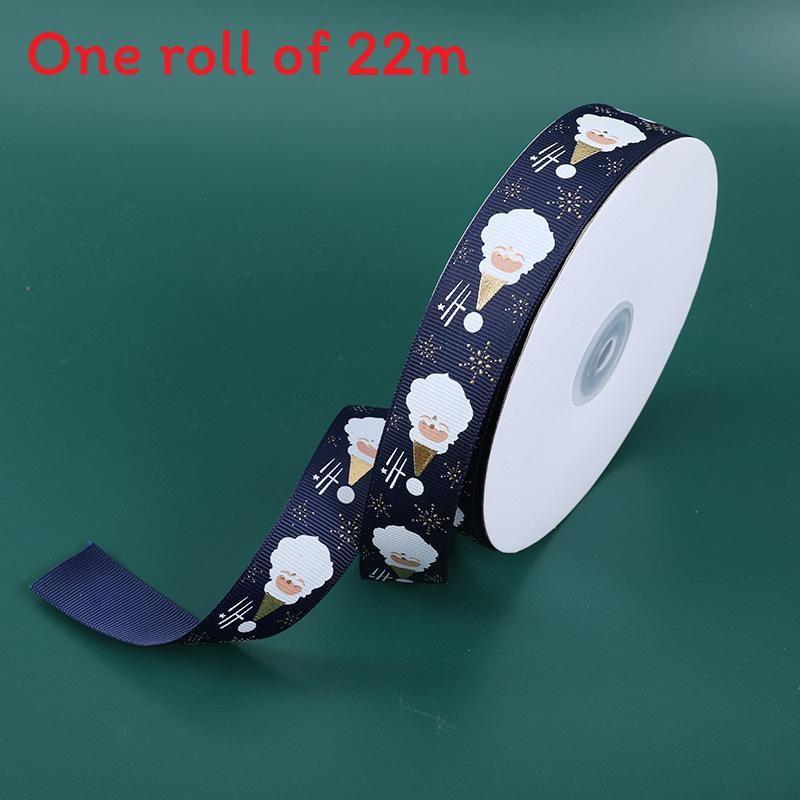 

With Christmas Ribbon Santa Claus Print Design For Festival Gift Decoration