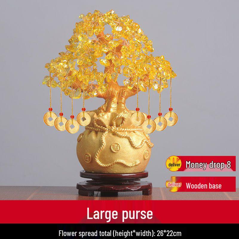 Glückbaum Citrin Ornament für Wohnzimmerdekoration oder Eröffnungsgeschenk