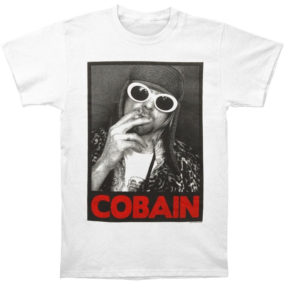 Men's Nirvana Kurt Cobain Smoking Box Photo Regular Mens T T-shirt  White