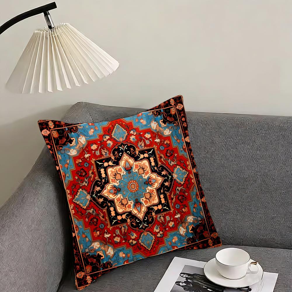Persian Rug Pattern Classical Cushion Cover Pillowcase Ultra Soft Skin Friendly Fabric Cloud Like Comfort  Concealed Zipper