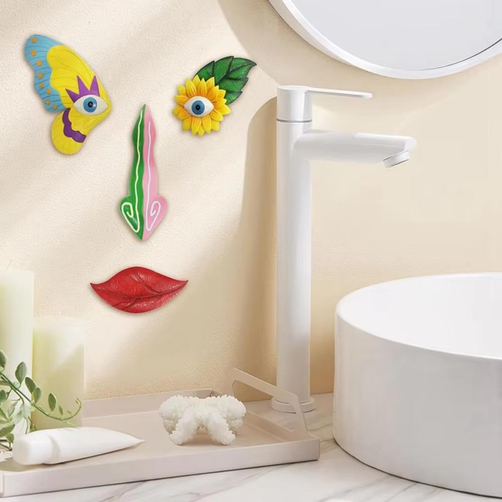 1 Set Colorful Butterfly Tree Face Pendants Unique Resin Garden Sculptures  Home Decor