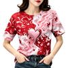 3D Heart T-shirt for Women Summer Butterfly Print Loose Short Sleeve Designer Top