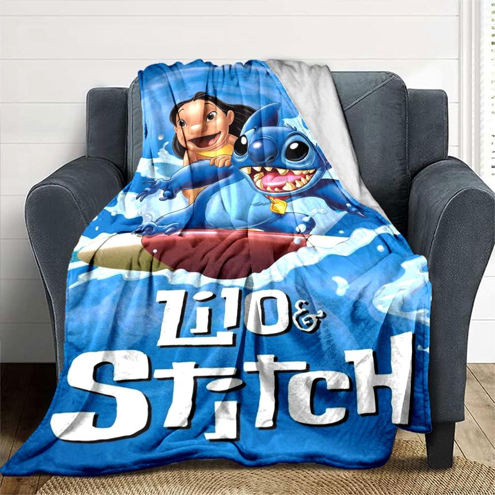 Lilo Stitch Adventure Flannel Blanket Super Soft Warm Cozy Blanket For Sofa Bed Office Travel Allseason Home Decor Gift