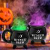 Creative Witches Brew Witch Cauldron Coffee Mug Black Ceramic Cups Halloween Tabletop Decoration