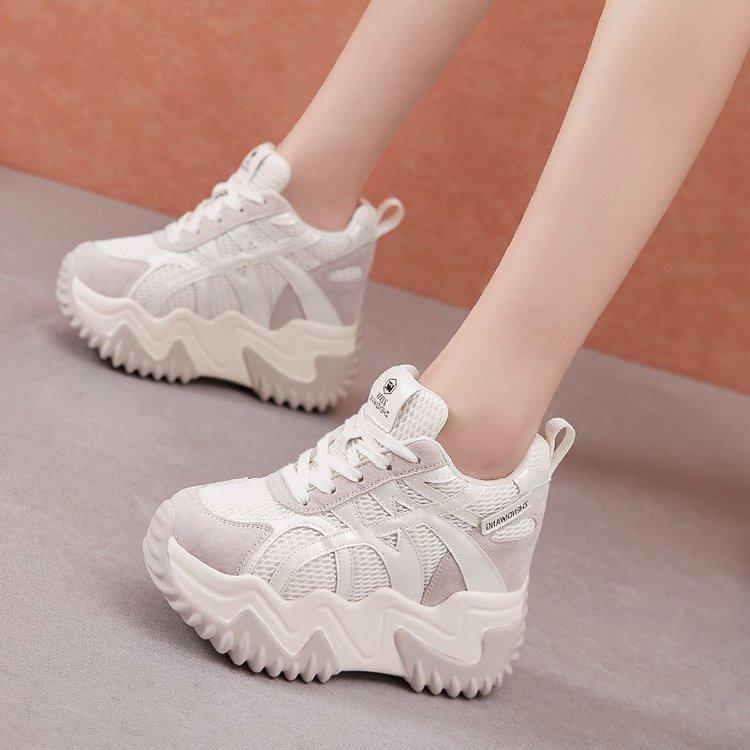 Inner height-increasing dad shoes women's 10cm 2025 autumn new sports shoes 13cm thick-soled German training shoes casual women's shoes
