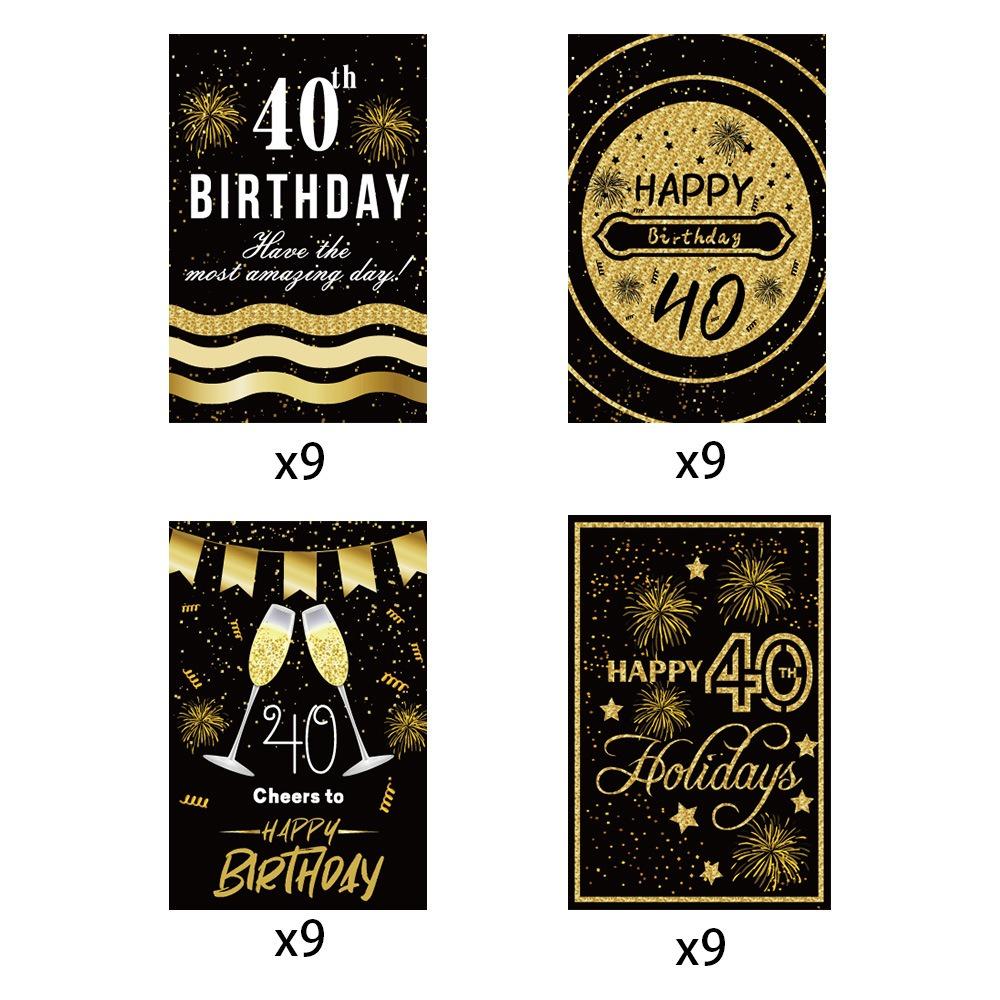 36Pcs 30th 40th 50th 60th Wine Bottle Stickers Party Supplies Wine Bottle Labels  Anniversary