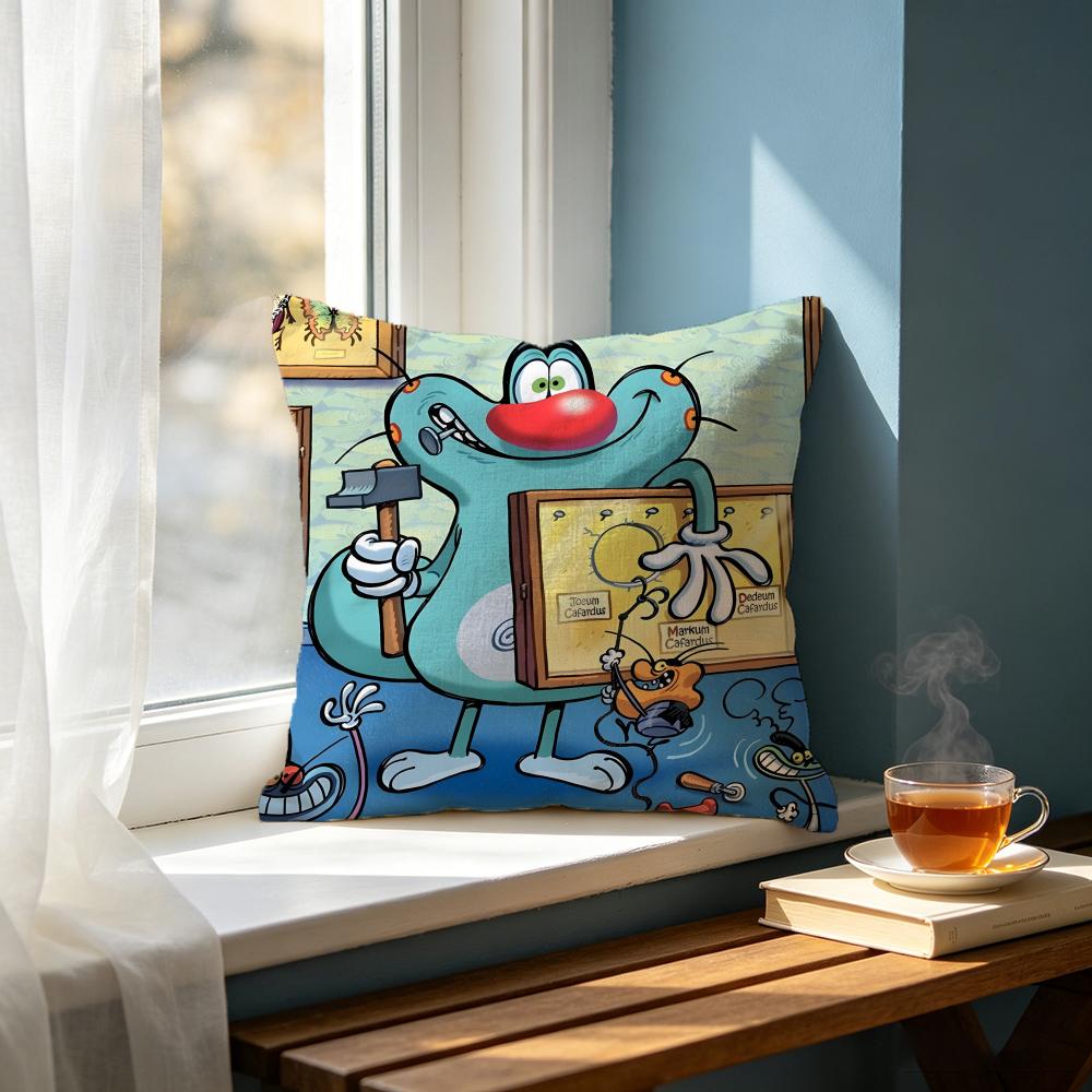 Cartoon OOggy and the Cockroachesed Cushion Cover Cushion Cover Set Pcs x x x Pillowcase Decorative Sofa Home Decor
