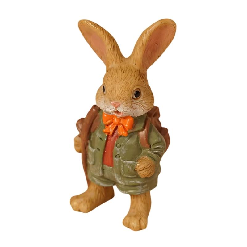 Miniature Rabbit Figurines Easters Bunnies Rabbit Miniature Fairys Garden Decors Cake Toppers Decors Landscape Ornament