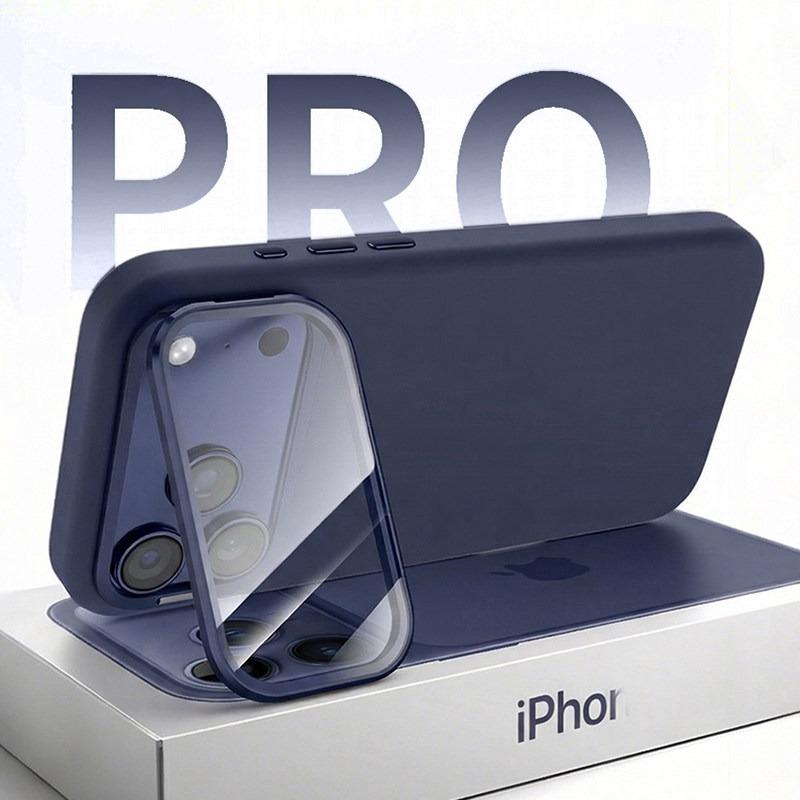 For iPhone 17 Pro Max Case Magnetic Liquid Silicone Rubber Built In Velvet Protection Cover With Camera Protection Bracket Shell