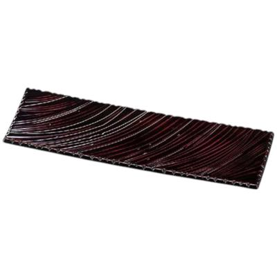 Premium Nigiri Sushi Shinogi Wave Carved Plate with Akebono Made In Japan J-Kitchens Plate, 34cm, Lacquer, Shatter-Resistant,