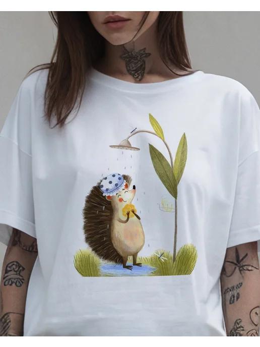Hedgehog T-shirt for summer 2XL
