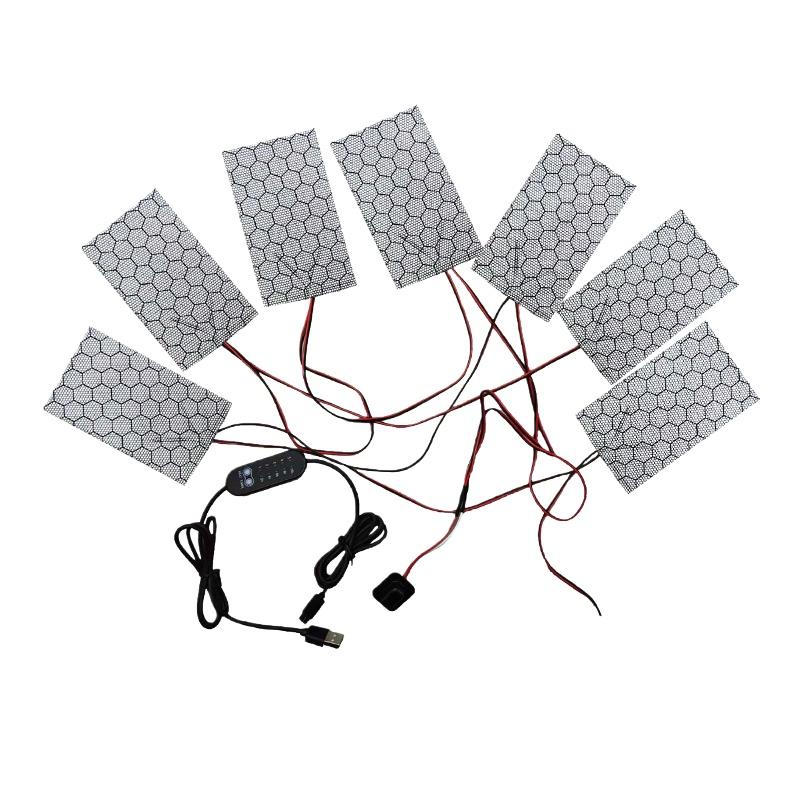 1 Set 1 To 3/5/6/7/8 Thermal Winter Heating Vest Pads Electric Cloth Heater USB Heating Pads Vest Heater For DIY Heated Clothing