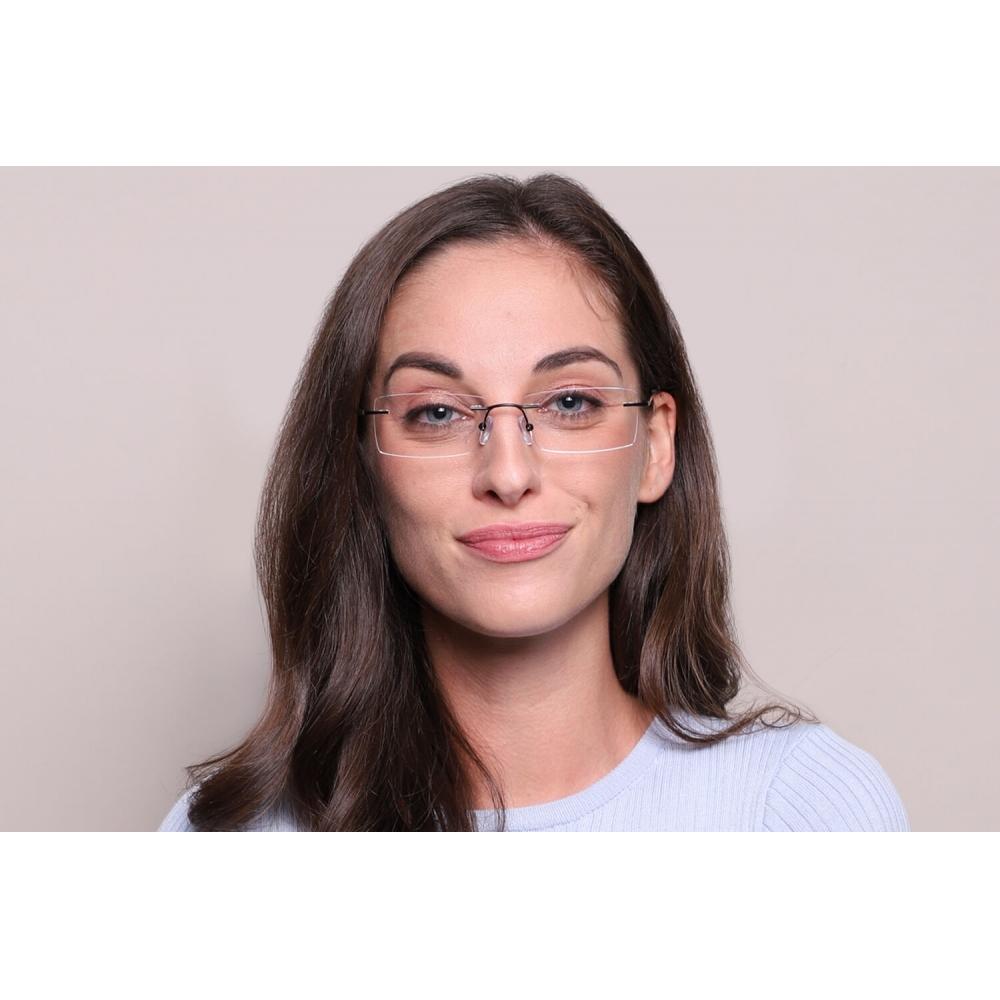 Rimless Rectangle Black Smartbuy Collection Linda Blue Light Block Asian Fit 986 Fashion Unisex Eyeglasses