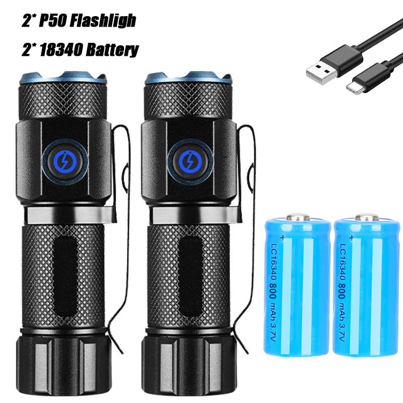 High Power Led Flashlights Mini XHP50 Camping LED Torch with Tail Magnet Camping Fishing Lantern USB Rechargeable Hat Clip Light