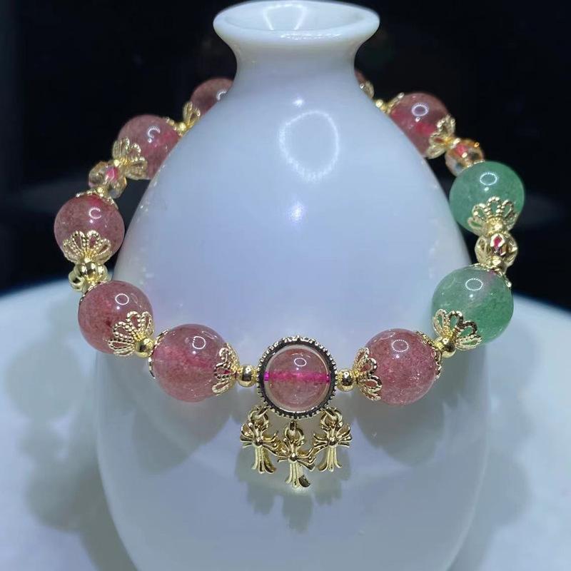 Green Strawberry Crystal Red Strawberry Crystal Original single-loop bracelet bracelet