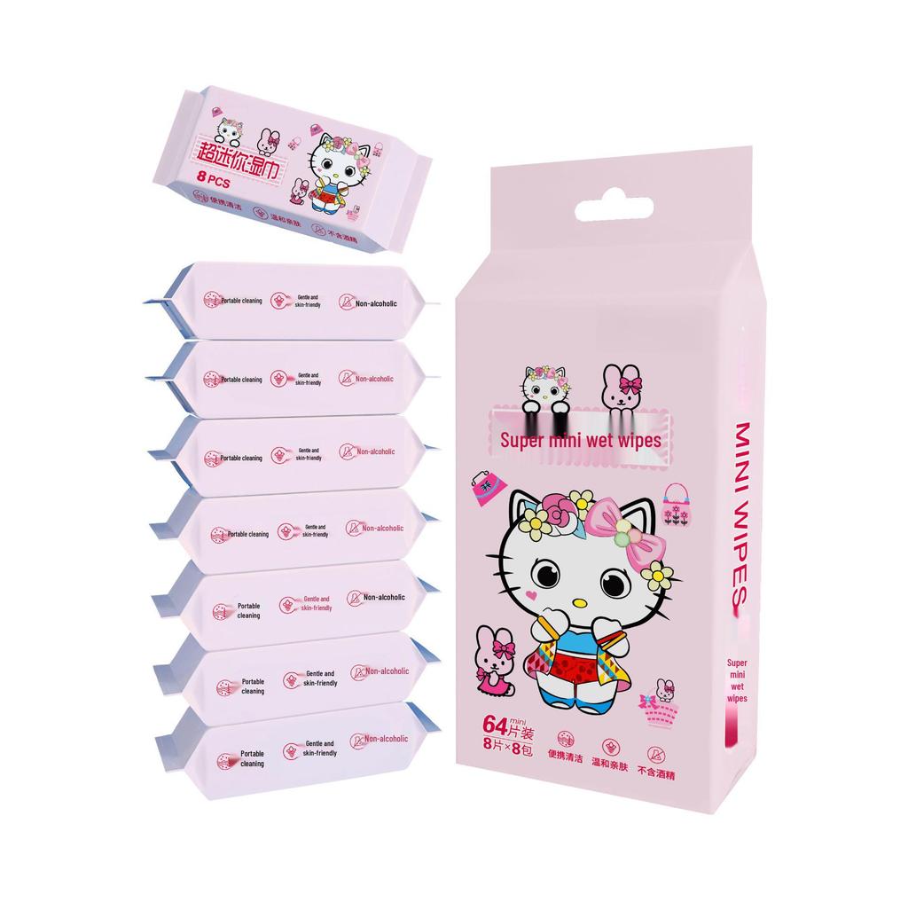 Portable Mini Wet Wipes for Babies & Household - Hand & Mouth Care, Individually Packaged, Sanitary, for Mom & Baby Use