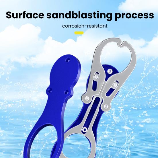 Aluminum Alloy Fish Gripper with Scale Mouth Lip Grabber with Weight Scale Fish Control Clamp Pliers Catcher Tong Fishing Accessories
