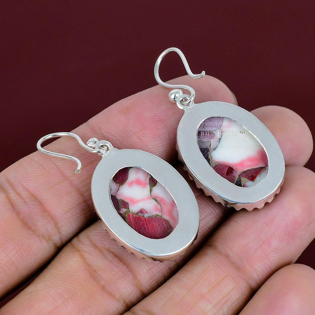 Kingman Red Mohave Copper Turquoise Earrings Awesome Gemstone Earring Elegant Jewelry 925 Sterling Silver Earring Handmade Earring for Gifts